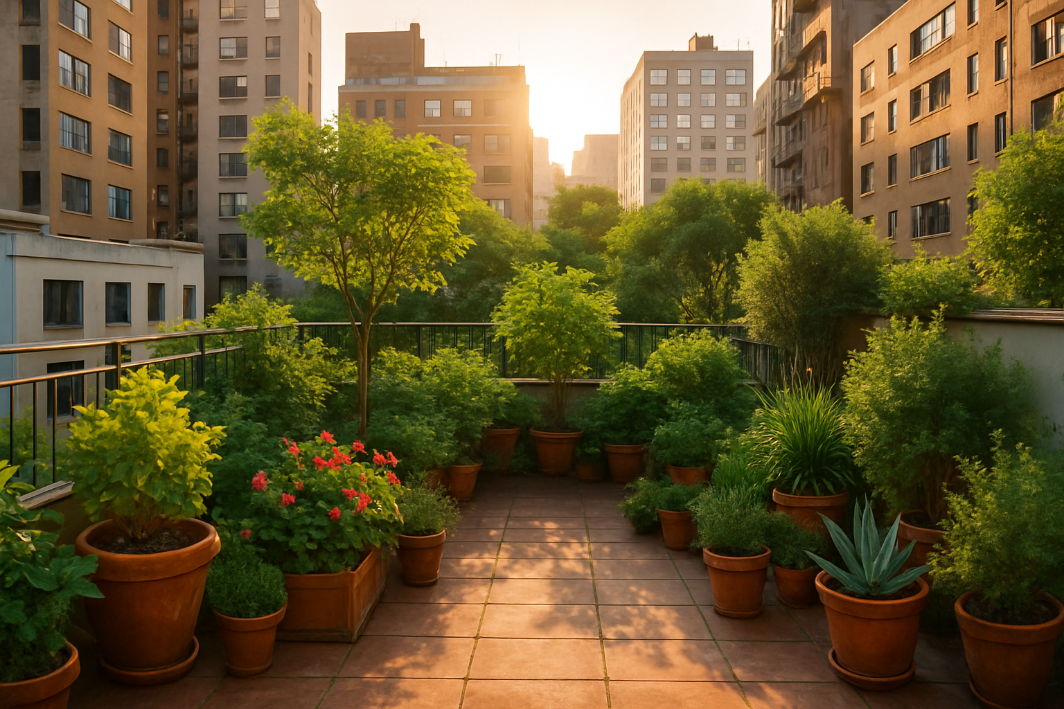 Jardin sur le toit en milieu urbain